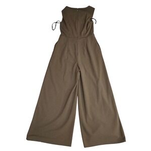 Calvin Klein Women's‎ 4 Olive Green Sleeveless V Neck Wide Leg Jumpsuit Career